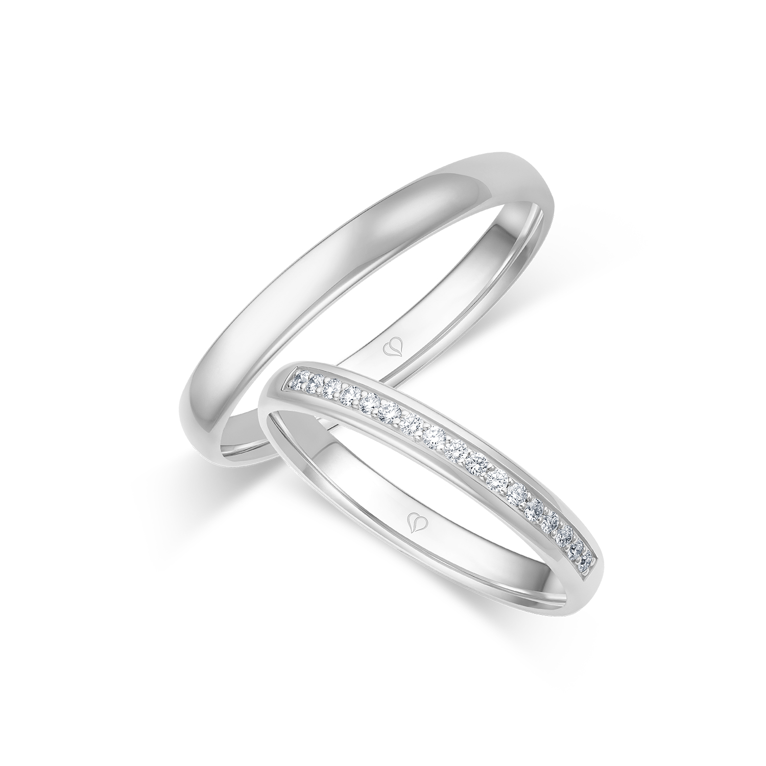 Trauring Weißgold Weißgold 750 17 x verteilt (0,12ct w/if)