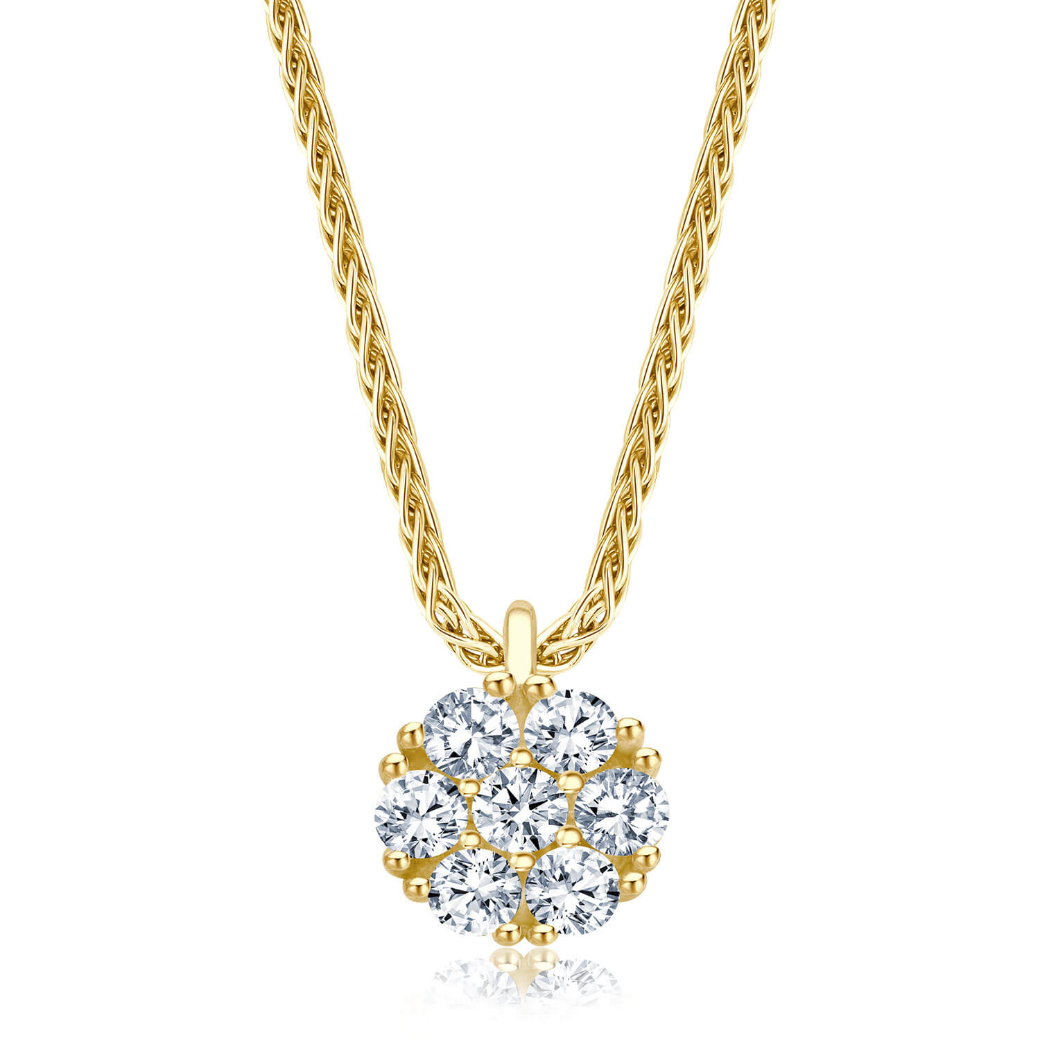 Halsschmuck Pure Gelbgold 585 7x verteilt (0,20 ct w/si) Halsschmuck Pure Gelbgold 585 7x verteilt (0,20 ct w/si)