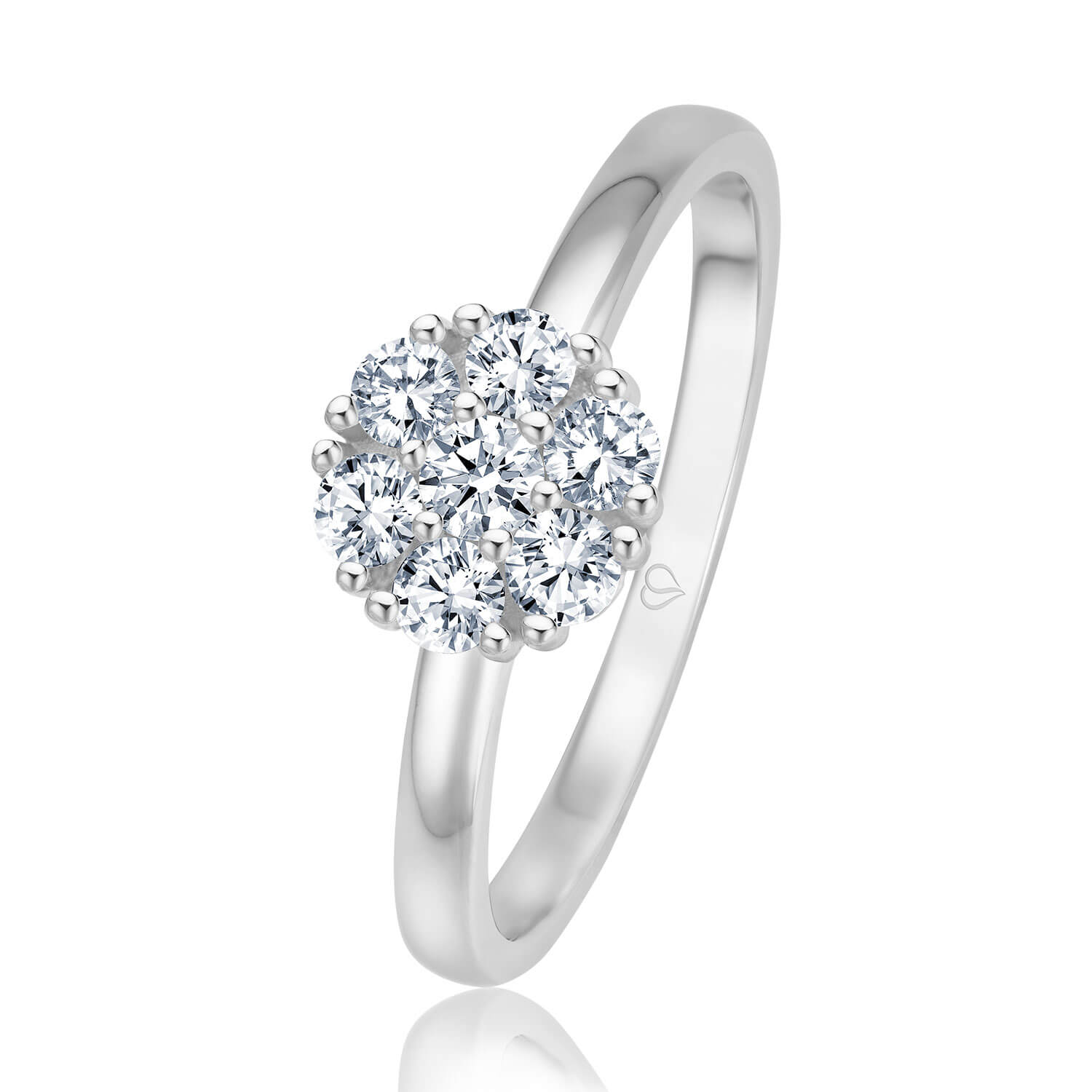 Schmuckring Pure Weißgold 585 7x verteilt (0,50 ct w/si) Schmuckring Pure Weißgold 585 7x verteilt (0,50 ct w/si)