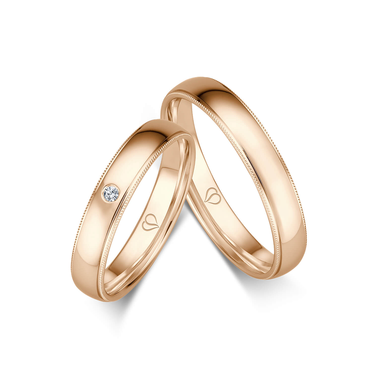 Trauringe Roségold Roségold 585 1x Solitär (0,02 ct w/si) Trauringe Roségold Roségold 585 1x Solitär (0,02 ct w/si)