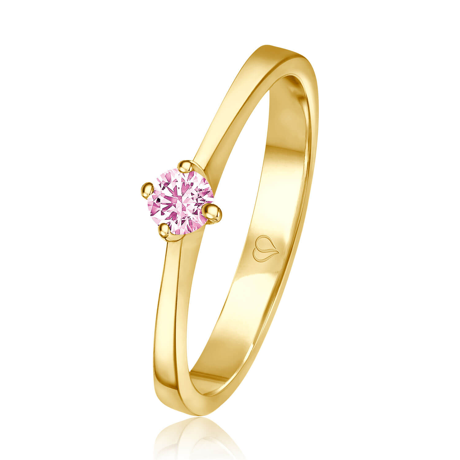 Verlobungsring Caring Gelbgold 750 1 x Solitär (0,15 ct pink Turmalin) Verlobungsring Caring Gelbgold 750 1 x Solitär (0,15 ct pink Turmalin)