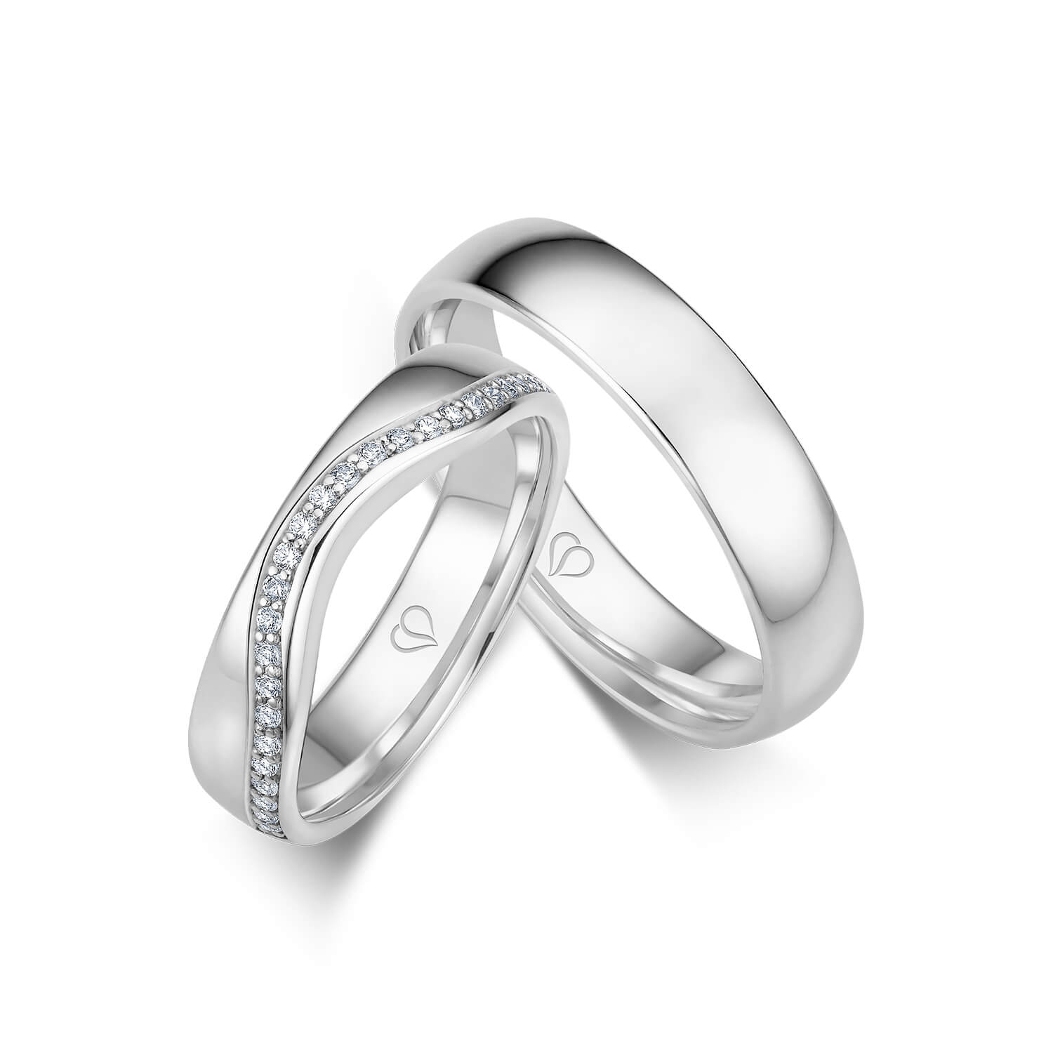 Trauringe Weißgold Weißgold 750 25x Reihe (0,15 ct w/si) Trauringe Weißgold Weißgold 750 25x Reihe (0,15 ct w/si)