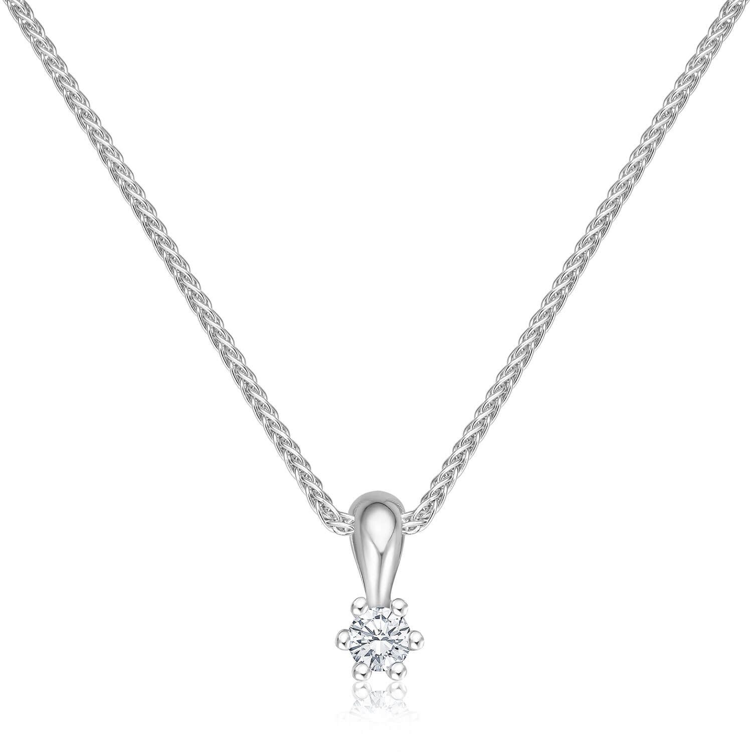 Twinkle Anhänger mit Kette Weißgold 585 1x Solitär (0,04 ct w/si) Twinkle Anhänger mit Kette Weißgold 585 1x Solitär (0,04 ct w/si)