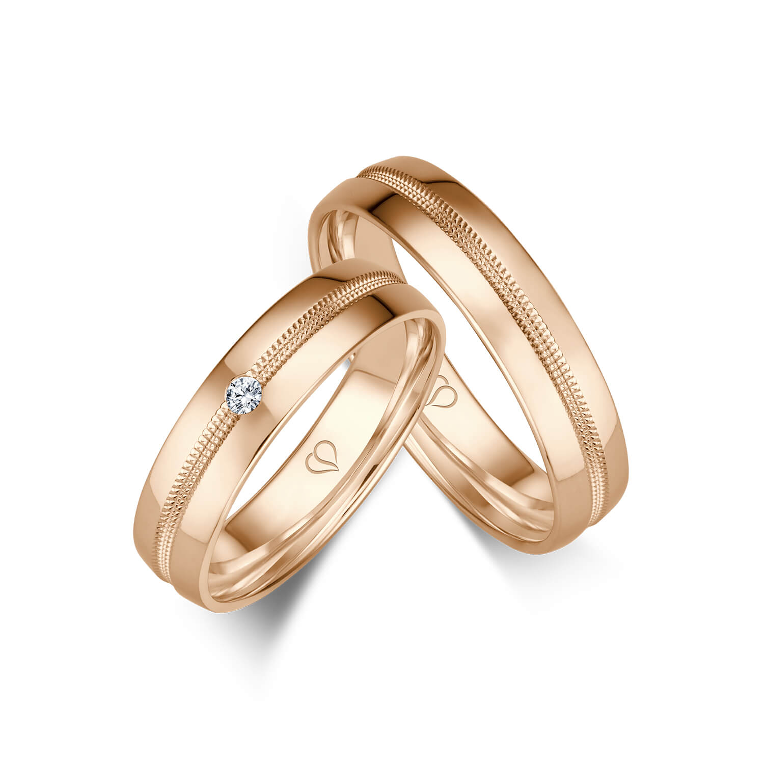 Trauringe Roségold Roségold 585 1x Solitär (0,03 ct w/si) Trauringe Roségold Roségold 585 1x Solitär (0,03 ct w/si)