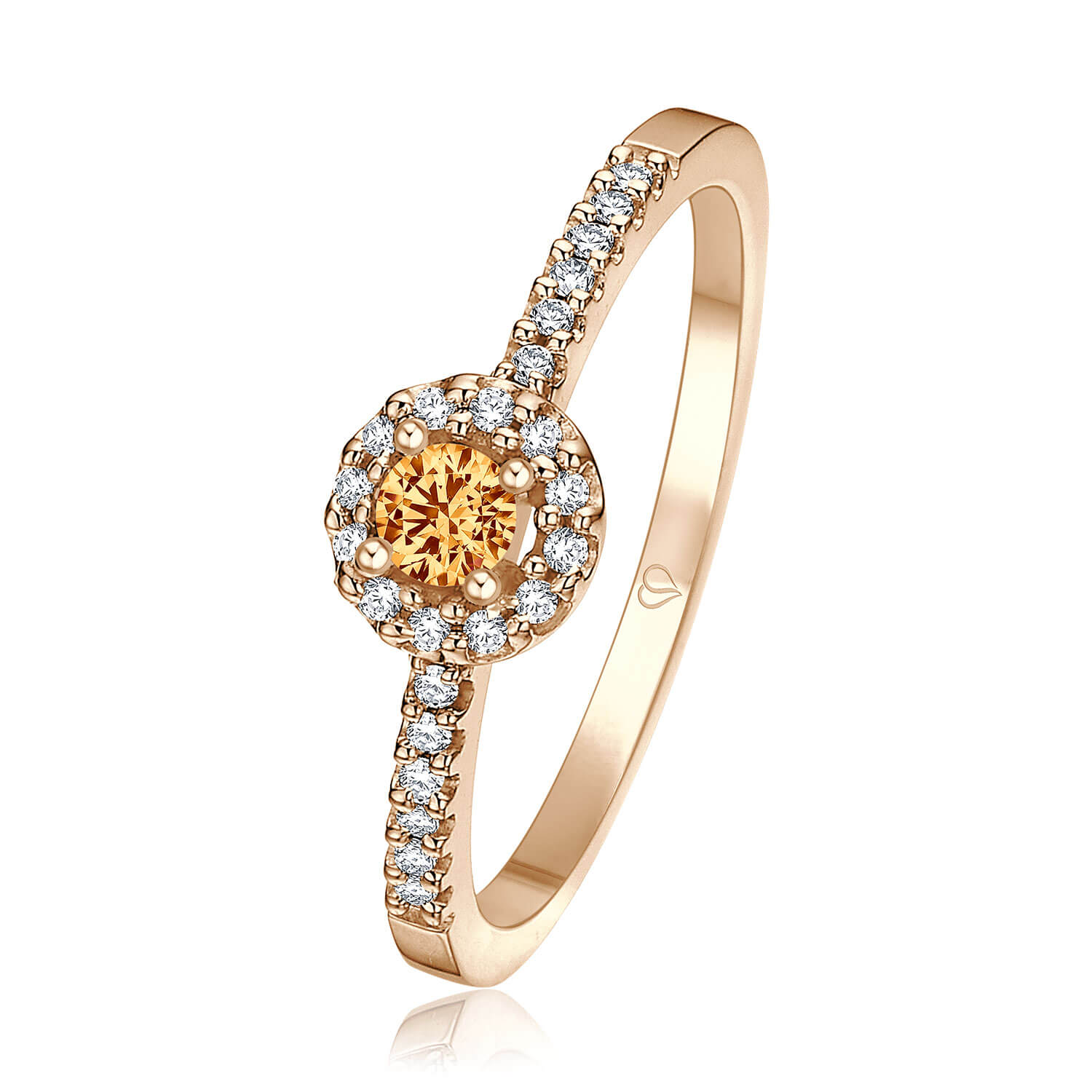 Verlobungsring Darling Roségold 585 25x Verteilt (0,10 ct w/si + Citrin) Verlobungsring Darling Roségold 585 25x Verteilt (0,10 ct w/si + Citrin)