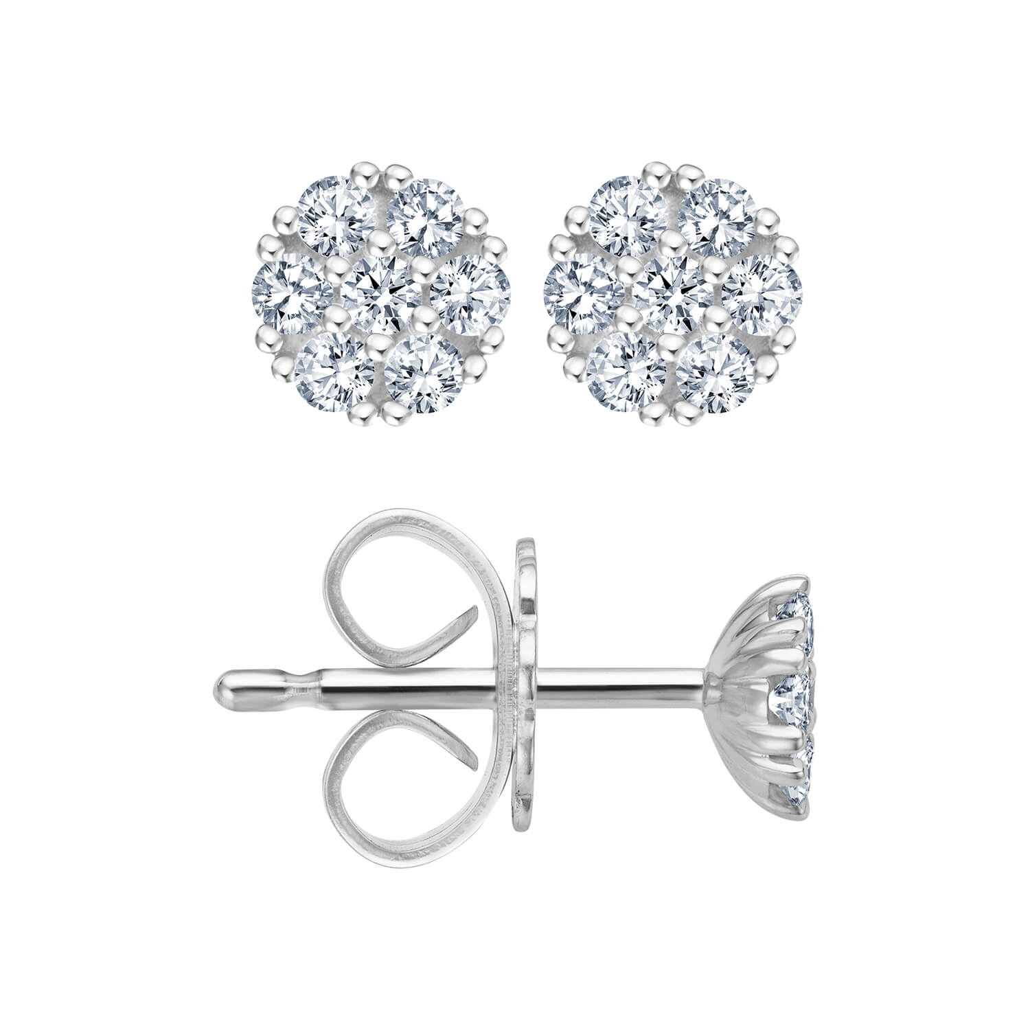 Ohrstecker Pure Weißgold 585 14x verteilt (0,20 ct w/si)
