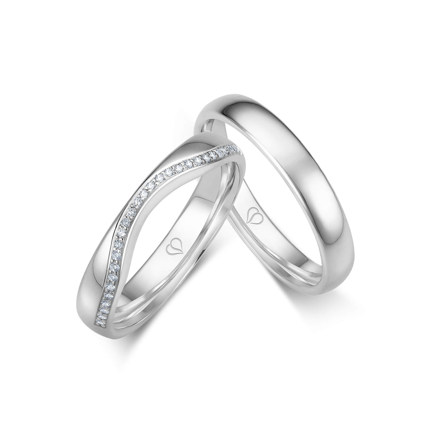 Trauringe Weißgold Weißgold 585 28x Reihe (0,09 ct w/si) Trauringe Weißgold Weißgold 585 28x Reihe (0,09 ct w/si)